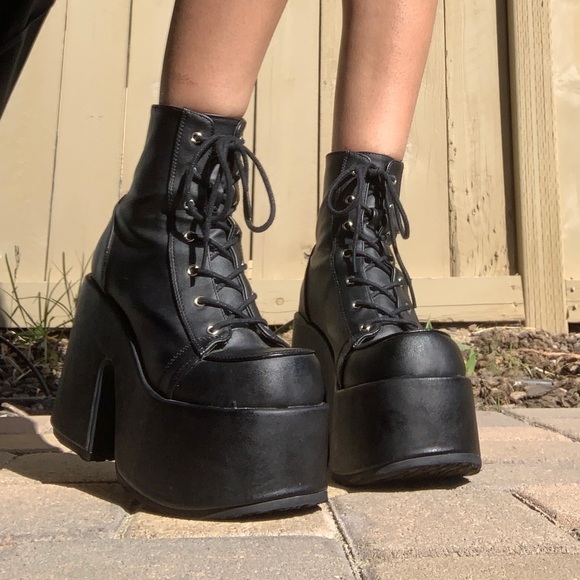Demonia Camel 23 5inch Platforms Womens 